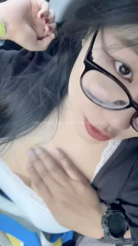 Girl with glasses is very sexy