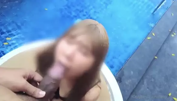 Can't resist, fuck a chubby girl by the swimming pool.